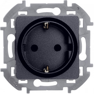 Розетка 1-м СП Inspiria 16А IP20 250В 2P+E защ. шторки немецк. стандарт механизм антрацит Leg 673733