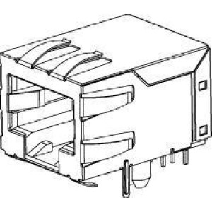 43202-6105, Модульные соединители / соединители Ethernet RA FLANGELESS 6/4 low profile