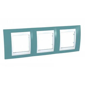 UNICA ХАМЕЛЕОН РАМКА 3-постовая, горизонтальная, БЕЛЫЙ/ СИНИЙ C3(4) MGU6.006.873