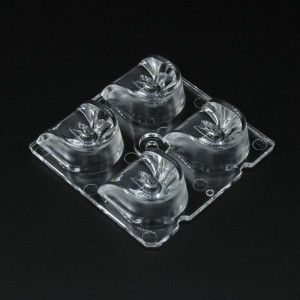 ALRU50D4LED3535RW, Групповая квадратная линза 2x2 на 4 светодиода 3535/3030, диаграмма для РЖД ригельных светильников, 50x50мм