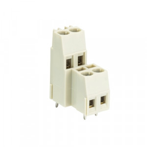 Клемма 8191 E/2/4 ZN OB, Клемма, 2 этажа, горизонтальный подвод кабеля, на плату, шаг: 5.0 мм, 4 полюса, фиксация провода винтовая, исполнение: с изоляционной пластиной, без маркировки, 300V, 16А, цвет: серый