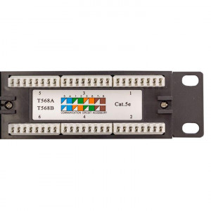 Патч-панель 19дюйм 1U кат.5E UTP неэкранир. 24 порта RJ45 110 IDC TERACOM TRC-PPNL-5EUTP-1U24