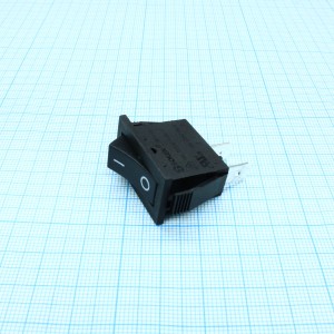 RK1-16 1X1 B/B"0-", Выключатель клавишный ON-OFF без подсветки цвет корпуса (черный) цвет кнопки (черный)