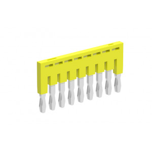Соединительная перемычка TJB5.2-9, Соединительная перемычка, 9 полюсов, изолированная, вилочная, для клемм: TP/TU/TC, цвет: желтый