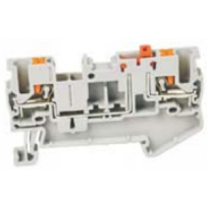 Клемма с размыкателем UJ6-2.5SK, Клемма с ножевым размыкателем, тип фиксации провода: Push-in, номинальное сечение: 2,5 мм кв., 24A, 800V, ширина: 5,2 мм, цвет: серый, тип монтажа: DIN35