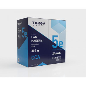 Кабель витая пара U/UTP 4х2х24 AWG кат.5E ССA PVC TOKOV Light (м) TOKOV ELECTRIC TKL-C06-U42CCA-5E-305-PVC