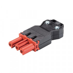 Розеточный разъем на кабель GST18I3S B1 ZR1 TR01, Розеточный разъем на кабель диам. 6,5 - 10 мм, 3 полюса, винтовая фиксация, номинальное напряжение: 250V, номинальный ток: 20A, цвет: красный, серия gesis GST18i3