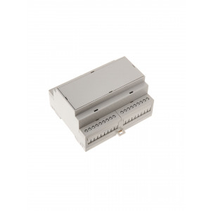 D6M-RU, Корпус на 6 модулей для установки на DIN-рейку, размеры: 90,2х57,5х106,25 мм, мат.: ABS-UL-94V0, цвет: светло-серый RAL7035. Под клеммные блоки шаг 5.08мм. Аналог корпуса Gainta D6MG