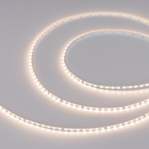 Лента UL-A140-3.5mm 24V Warm3500 (6 W/m, IP20, 2835, 5m) 045970, Светодиодная узкая лента UL-A140, открытая. Светодиоды 2835, 140 шт/м (700 шт на 5 м), белая плата, ширина 3.5 мм, скотч 3M. Цвет ТЕПЛЫЙ 3500 K, цветопередача CRI>90, угол 120°. Питание 24V, мощность 6 Вт/м (30 Вт на 5 м). Размеры 5000x3.5x1.2 мм. Мин. от