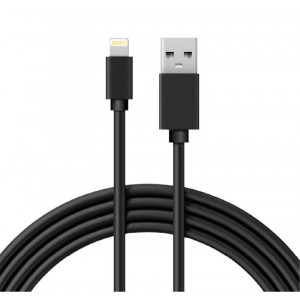 Шнур USB-Lightning, для iPhone,PVC,1метр, черный