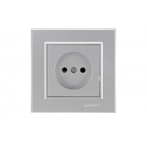 Розетка 1-м СП Karea 10А IP20 б/з сереб. 56065022