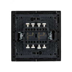 FORTE&PIANO Выключатель 2-клавишный проходной 10А FP107 черный IEK FP-V22-0-10-1-K02