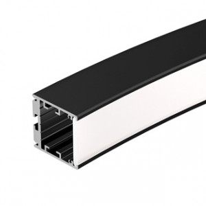 Профиль SL-ARC-3535-D1500-N90 BLACK (1180мм, дуга 1 из 4) 026596, Алюминиевый профиль для составления круга диаметром 1500мм, для радиусной светодиодной линейки, свечение в центр круга, длина ? от круга 1500мм. внутренний диаметр 1442мм, внешний диаметр 1512мм. Цвет - чёрный RAL9005 (порошковая окраска).