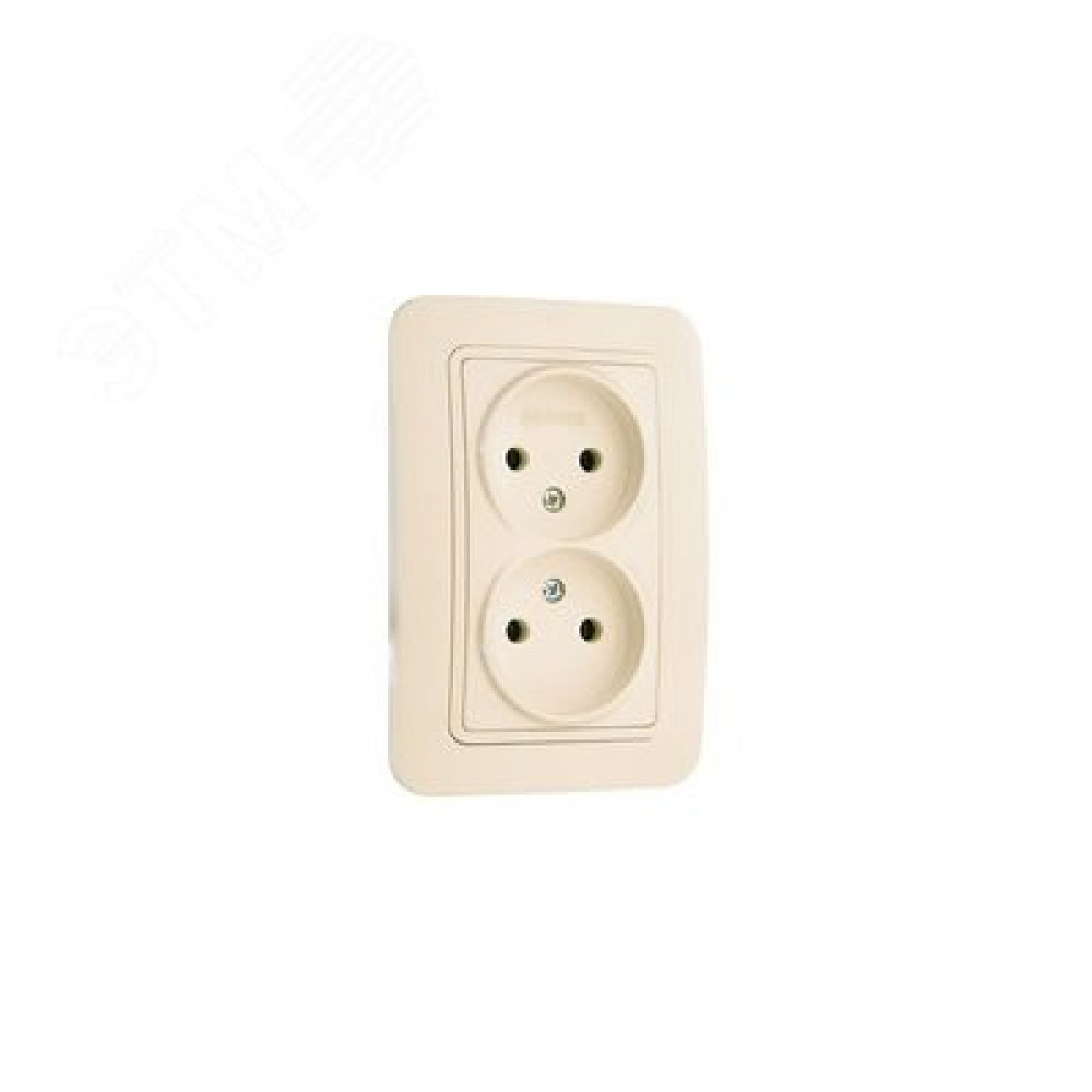 Изображение товара Розетка силовая 2-м СП Lillium IP20 16А без заземлителя Makel