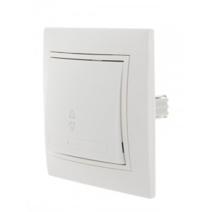 Переключатель проходной 1-кл. СП Mira 10А IP20 с бел.вставкой бел. 701-0202-105