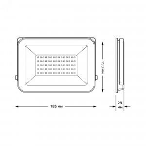 Прожектор светодиодный Qplus 50 W 4250 lm IP65 6500K графитовый серый 1/10 690511350