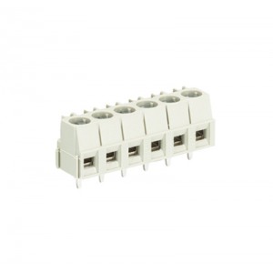 Клемма Wiecon 8192 / 6, Клемма горизонтальный подвод кабеля, на плату, шаг: 5.0 мм, 6 полюсов, фиксация провода винтовая, исполнение: с маркировкой, 300V, 10A, цвет: серый