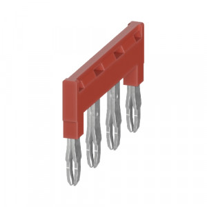 Соединительная перемычка IVB WTN 2.5P4, Соединительная перемычка, 4 полюса, изолированная, втычная, для клемм: WTN 2.5, цвет: красный