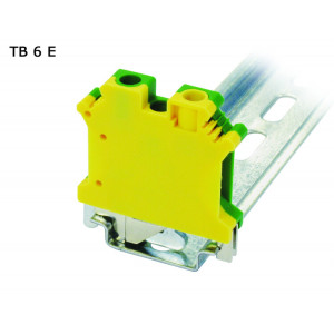 Клемма винтовая проходная 2 контакта 6 мм2, заземляющая TB6E