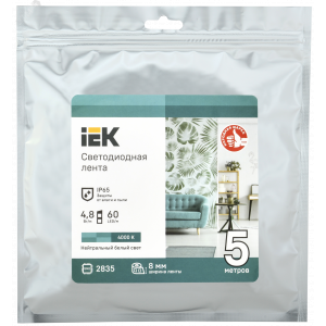 Лента LED 5м LSR-2835NW120-9,6-IP65-12В LSR1-0-120-65-3-05