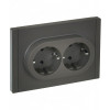 Розетка 2-м СП FORTE&PIANO FP323 16А с заземл. защ. шторки безвинт. крепл. сер. IEK FP-R24-16-1-K03