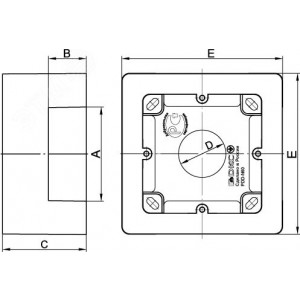 Коробка установочная универс. 1-м PDD-N60 (для кабель-канала 70х22/90х25/TMC) 10123