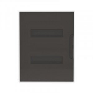 Щиток 24 мод встраиваемый FRAME ЩРв-П-24, белый, с тонированной дверцей, с 4 шинами PEN (2шт на 8 отв. и 2шт на 6 отв.) F24B1WD DKC F24B1WD