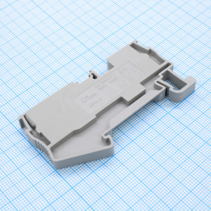 GP4-3-GY, Проходная клемма, 3 точки подключения, тип фиксации провода: Push-in, номинальное сечение: 4 мм кв., 32A, 800V, ширина: 6,2 мм, цвет: серый, втычная перемычка, тип монтажа: DIN35