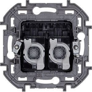 Розетка компьютерная 2-м Inspiria RJ45 кат.5E UTP антрацит Leg 673838