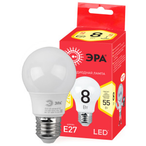 Лампочка светодиодная RED LINE ECO LED A55-8W-827-E27 E27 / Е27 8Вт груша теплый белый свет Б0032095