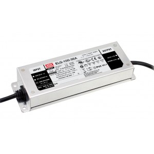 ELG-100-24DA-3Y, AC-DC, 96Вт, IP67, вход 100…305В AC, 47…63Гц/142…431В DC, ККМ, выход 12...24В/4А, изоляция 3750В AC, в кожухе 199х63х35,5мм, -40…+70°С, DALI димминг, с проводом заземления