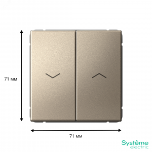 ARTGALLERY 2-клавишный выключатель для жалюзи, 2х сх.4, 10А, механизм, шампань GAL000519