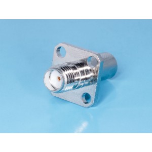 SMA-BC58J1, Разъем SMA гнездо на приборный блок RG-58, обжимной, крепление под 4 винта