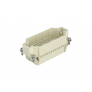 Вилочная контактная вставка HDD-072-MC, Вилочная контактная вставка, обжимная фиксация, 72 полюса + PE, типоразмер 16B, 250V, 10A, (обжимные контакты поставляются отдельно)