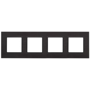 14-5204-05 Рамка на 4 поста, металл, Elegance, чёрный+антр (5/25/900) Б0034561