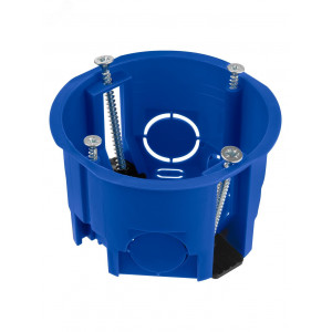 Установочная коробка СП D68х45мм, саморезы, пл. лапки, синяя, IP20, SQ1403-0001