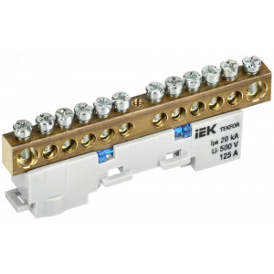 TEKFOR Шина N ноль неизолированная на универсальном держателе 8х12-12-С IEK TF-NN20-12-DL-K07