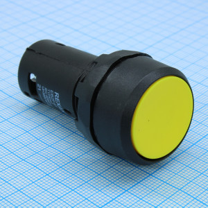 EB22 возвратная желтая NO+NC 300 В, Кнопка без фиксации 5А 300В D=22мм