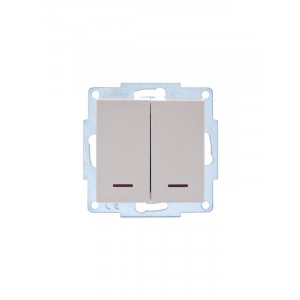 Переключатель проходной 1-кл. СП Vesna с индикацией механизм крем. 742-0388-114