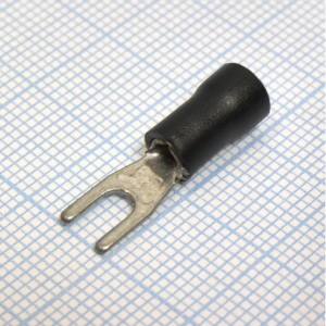 SV2-3.2 Black, наконечник кабельный вилочный с изоляцией d=3.2мм, сеч. пров.1.5-2.5мм2
