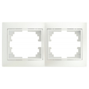 Рамка для розеток и выключателей Plano 1-502-06 на 2 поста горизонтальная, СУ, перламутр Б0053989