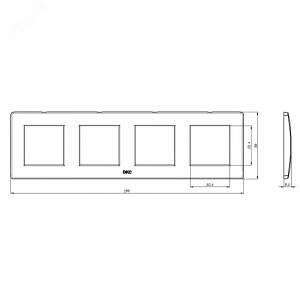 Рамка на 2+2+2+2 модуля (четырехместная), белая, RAL9010 75014W