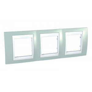 UNICA ХАМЕЛЕОН РАМКА 3-постовая, горизонтальная, БЕЛЫЙ/ МОРСКАЯ ВОЛНА C3(4) MGU6.006.870