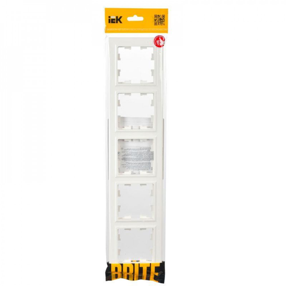 Изображение товара Рамка 5-м BRITE РУ-5-БрБ белая BR-M52-K01 для розеток