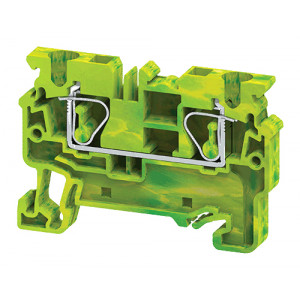Заземляющая клемма CXG4, Заземляющая клемма, тип фиксации провода: пружинный, номинальное сечение: 4 мм кв., ширина: 6 мм, цвет: желто-зеленый, тип монтажа: DIN35