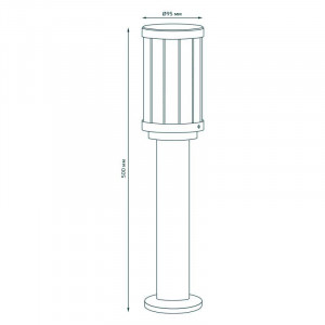 Светильник Vega 1х60Вт E27 IP54 170-240В 105х105х50мм НТУ столб садово-парковый GAUSS GD023