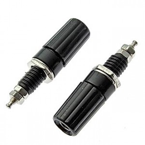ZP-019 4MM BINDING POST BLACK, Клемма приборная ZP-019 4 мм, черный, под гайку