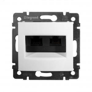 VALENA Розетка компьютерная RJ45х2 UTP белая 774231