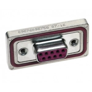 09676256758, Стандартные соединители D-Sub  DSUB IP67 FEM ANG PCB 25P S4 MET FRAM