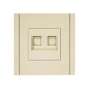 FORTE&PIANO Розетка компьютерная двойная RJ45 кат.5E FP433 ваниль IEK FP-K20-1-K10